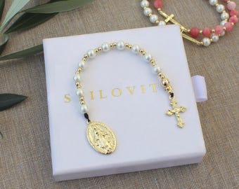 Pearl Pocket Rosary • Handmade in USA • 14k Gold Filled • Fast Free Shipping • Beautiful Catholic Gift