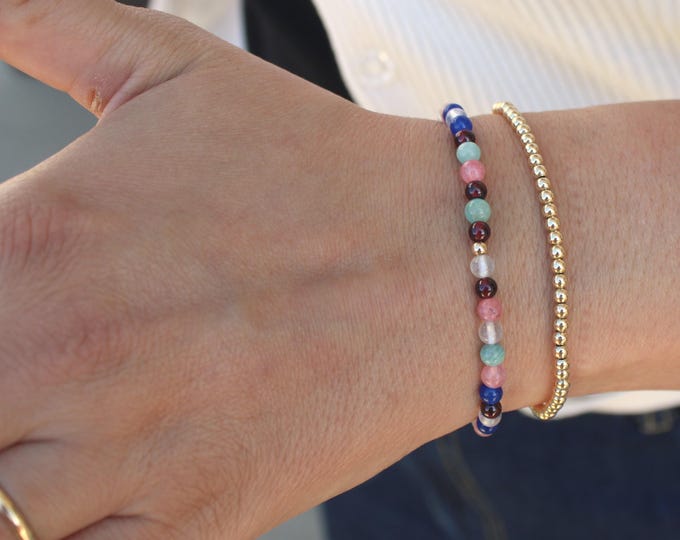 Family Mixed Birthstone Bracelet Handmade in USA • Free Fast Shipping