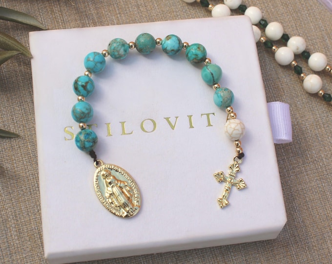 Featured listing image: Stone Pocket Rosary • Handmade in USA • 14k Gold Filled • Fast Free Shipping