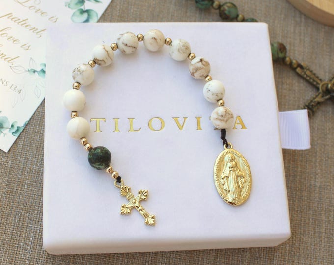 Stone Pocket Rosary • Handmade in USA • 14k Gold Filled • Fast Free Shipping
