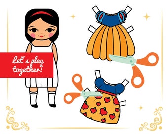 Poppy's printable paper dolls, activity for kids, paper dresses for dolls, kids crafts, INSTANT DOWNLOAD