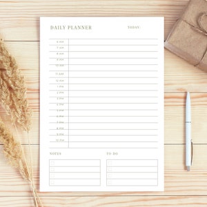 Personal Daily Planner, Productivity Planner, Daily Hourly Planner, Instant Download