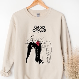 Good Omens Lover Sweatshirt, Good Omens Vintage Lgbtq Gift T Shirt, Cute Aziraphale And Crowley Couple T-shirt, Good Omens Movie Tee, Bag