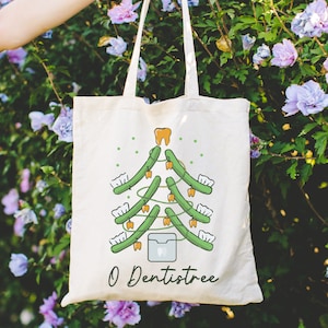 Oh Dentistree Sweatshirt, Merry Christmas Dental Gift Tshirt, Dental Hygienist Xmas Tree T Shirt, Dentist Office Assistant Sweater, Tote Bag image 4