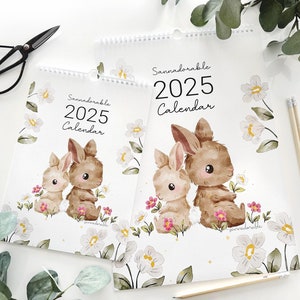 EUROPA, Kalender 2025, niedliche Aquarell Illustrationen von Sannadorable, Monatsplaner, A4 und A3