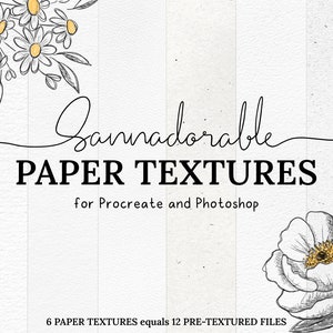 Texture di carta predefinite per Procreate e Photoshop, carta digitale, file strutturati