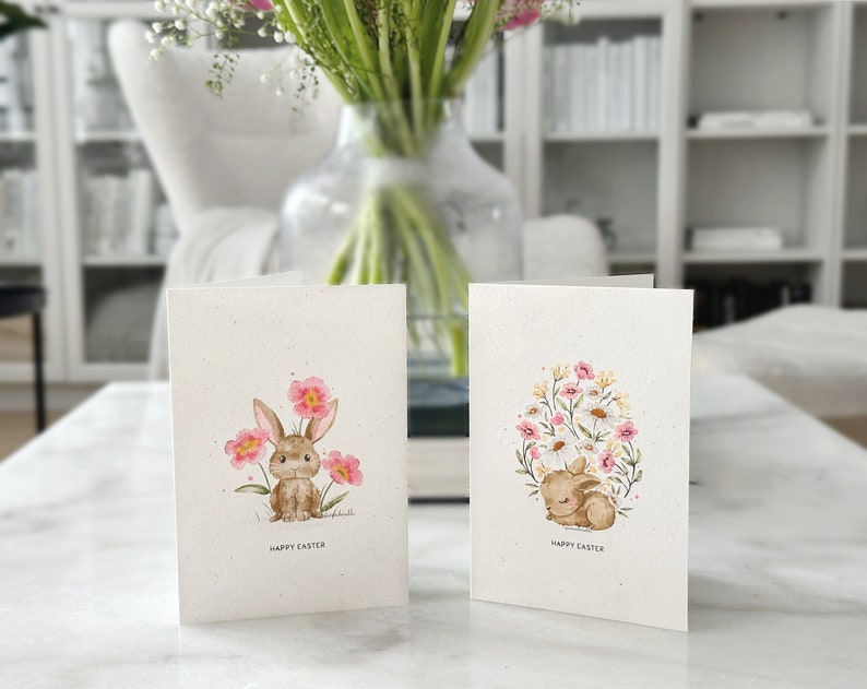 Cartes à imprimer, cartes de voeux, jolies cartes de Pâques, cartes A6, impression à la maison, cartes numériques, téléchargement immédiat, cartes par Sannadorable image 5