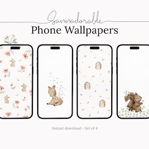 Phone Wallpaper, Illustrations by Sannadorable, Phone Backgrounds, Cute Wallpapers, Watercolor Phone Wallpapers image 1