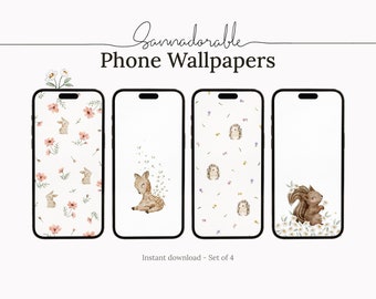 Phone Wallpaper, Illustrations by Sannadorable, Phone Backgrounds, Cute Wallpapers, Watercolor Phone Wallpapers