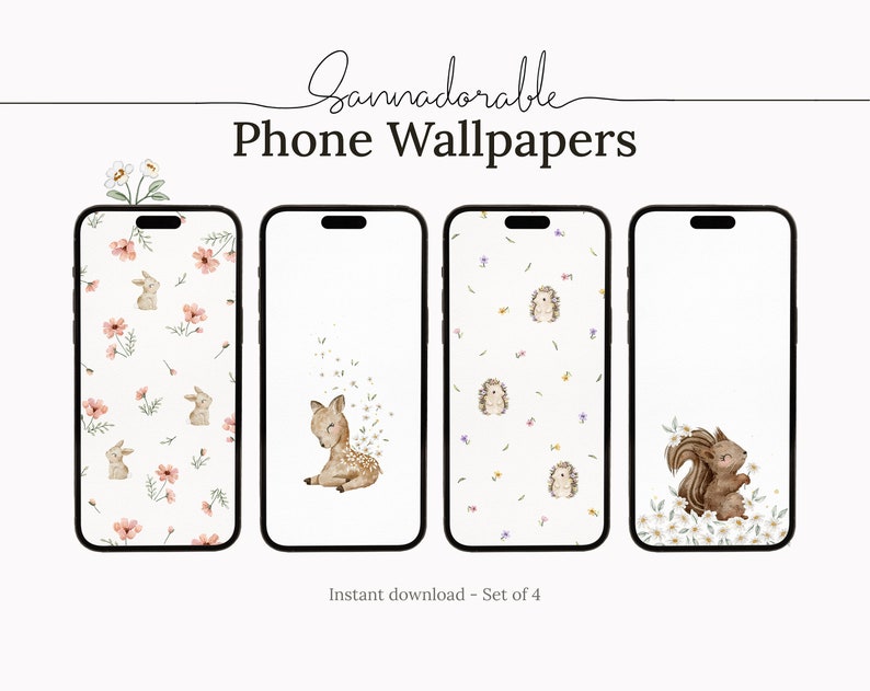 Phone Wallpaper, Illustrations by Sannadorable, Phone Backgrounds, Cute Wallpapers, Watercolor Phone Wallpapers image 1