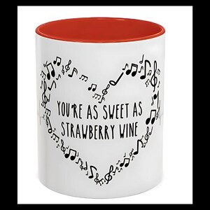 Mug, Love Song Quotes on Heart Mug, Romantic Coffee Cup for Valentine&#39;s Day, Gift for Music Lovers, Unique Ceramic Tea Mug, Anniversary Gift