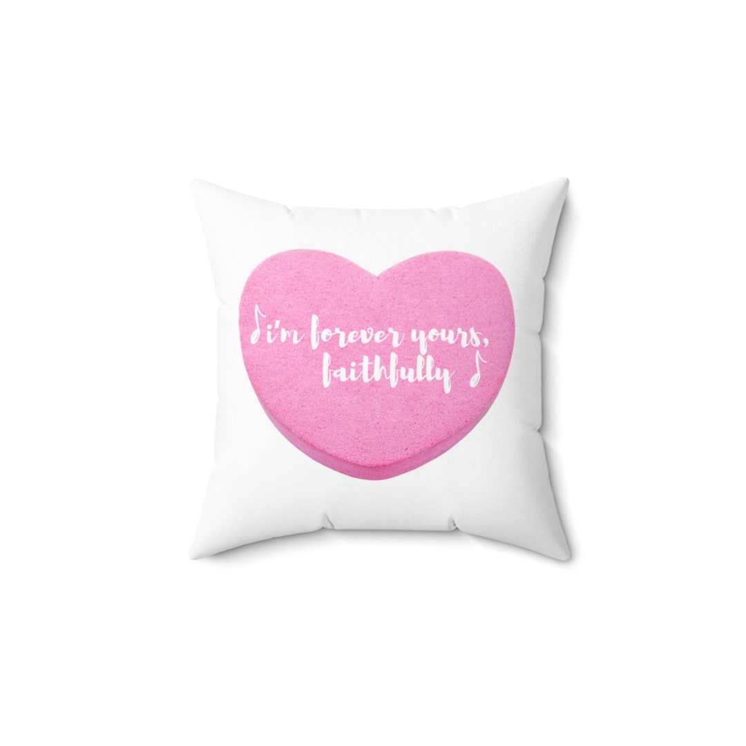 Candy Heart Pillow With Wedding Song Lyrics, Valentines Day Pillow