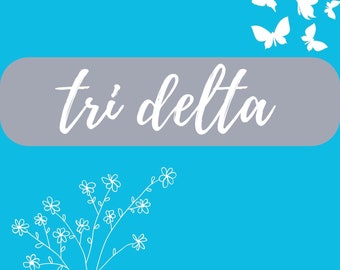 Tri Delta flowers and butterflies print