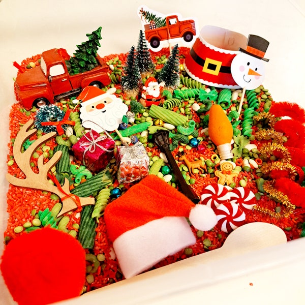 Christmas Truck Sensory Kit Bizzy Bin l Children's Sensory Kit l December Sensory Bin l Winter Activity