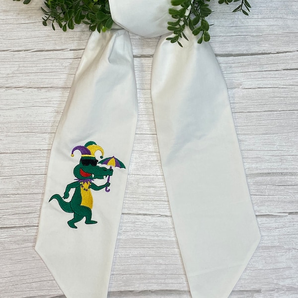 mardi gras sash for wreath