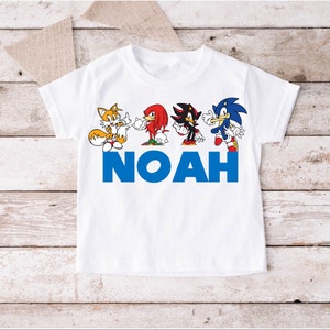 Personalised Sonic Themed T-Shirt| Boys T-Shirt| Sonic | Birthday T-Shirt | Sonic The Hedgehog| Kids T-Shirt | Sonic Decor| Personalised Top