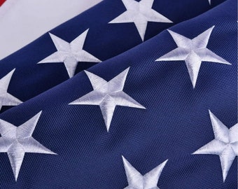 Embroidered Stars American Flag 3x5ft, Heavy Duty Outdoor US Flag