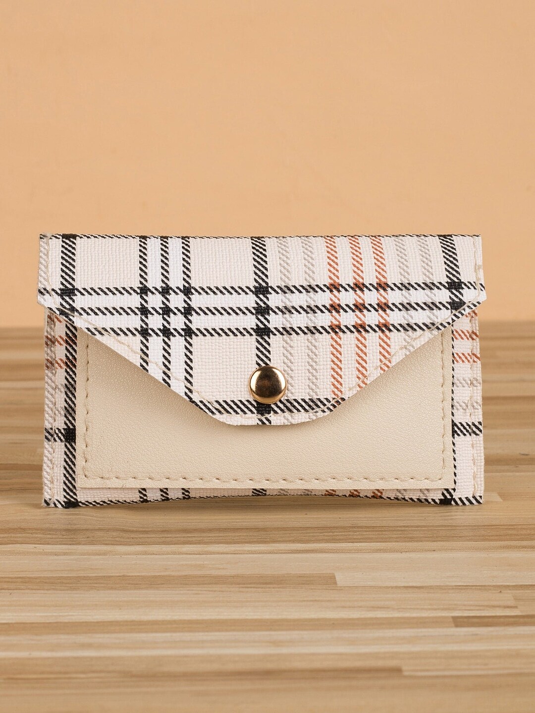 Beige Plaid Coin Purse Change Pouch Coin Case Small Wallet Etsy
