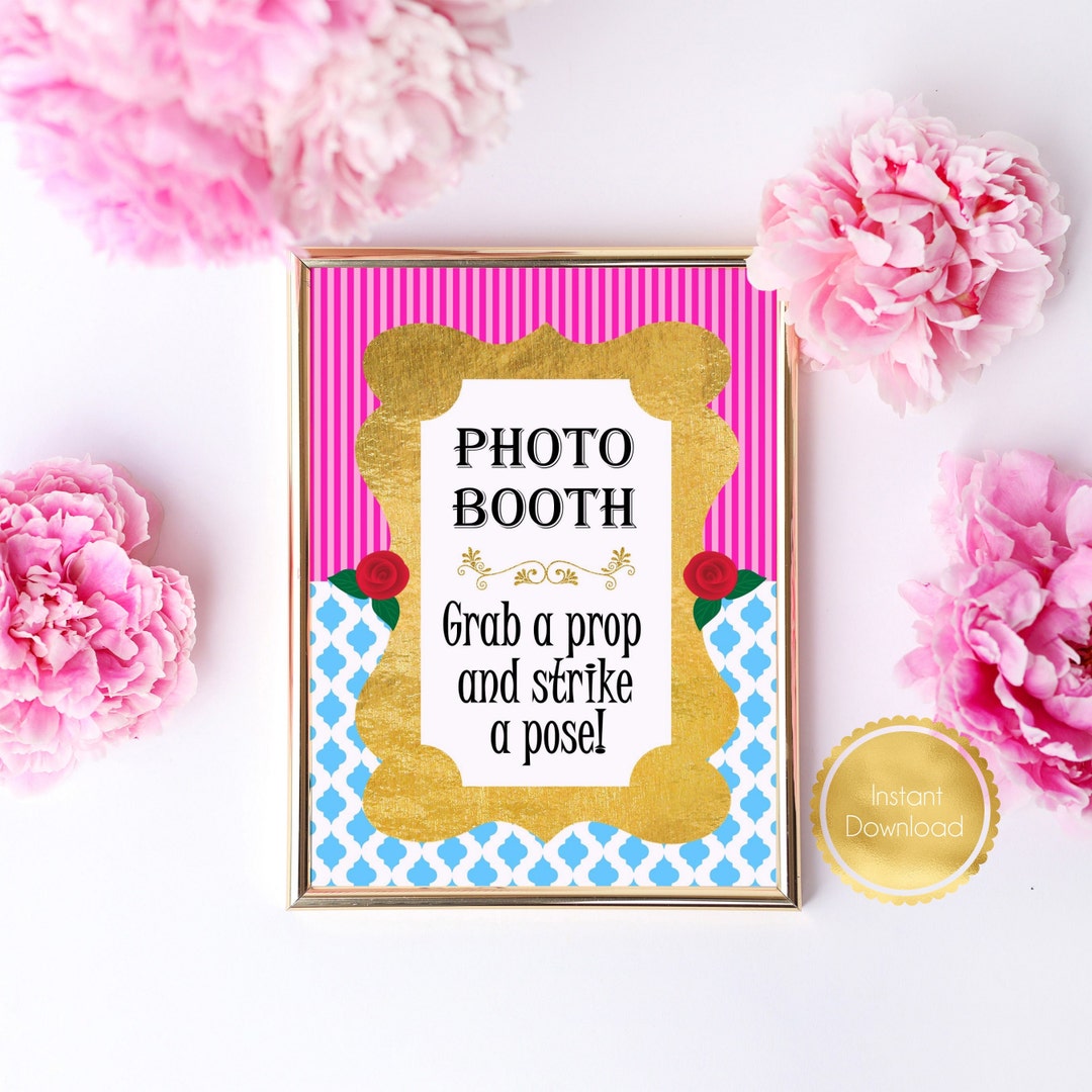 Alice in Wonderland Inspired Photo Booth Table Sign Colorful - Etsy