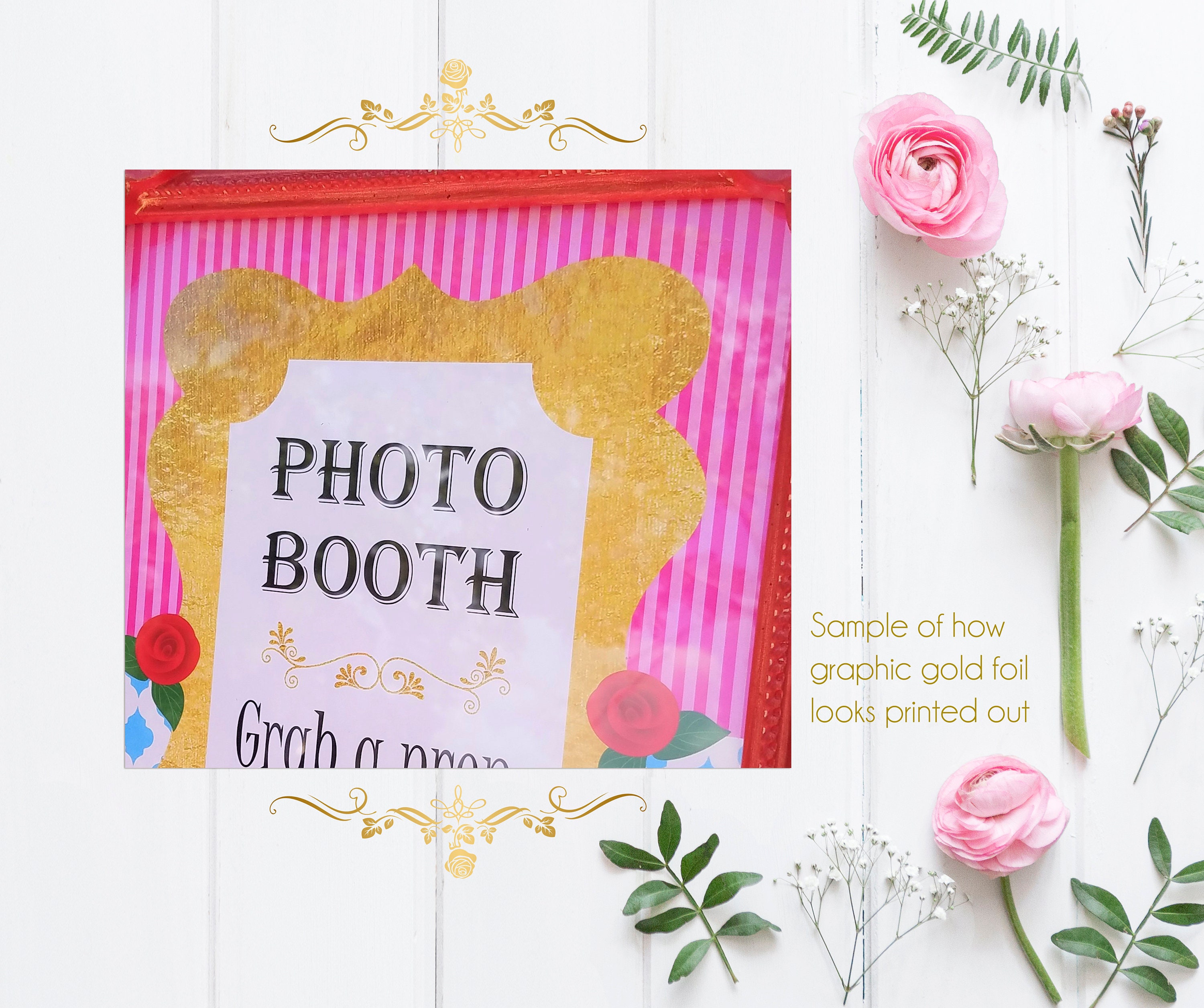 Alice in Wonderland Inspired Photo Booth Table Sign, Colorful Design in ...