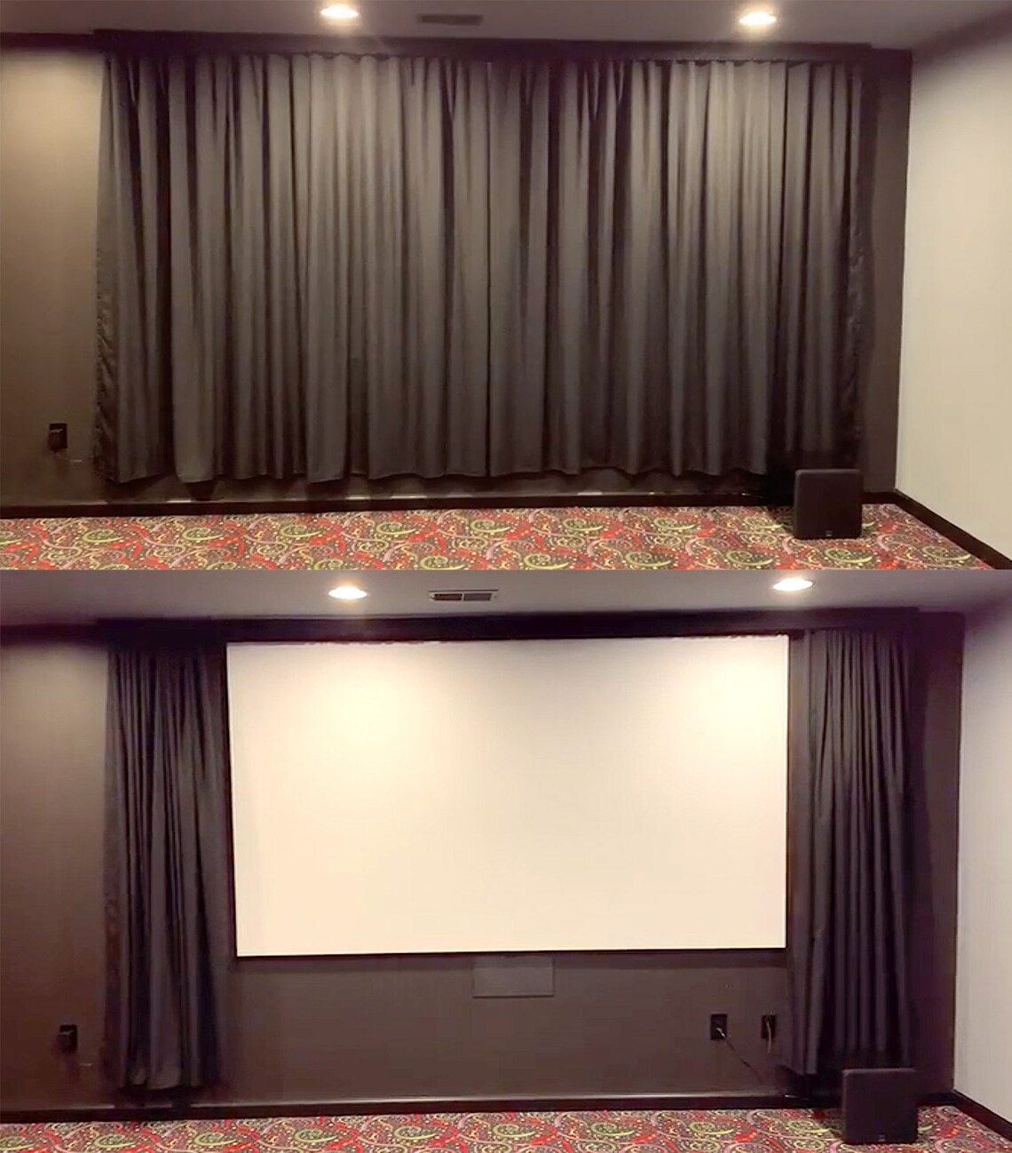 Motorized Home Theater Curtains/draperies + Top Treatment - Customized ...