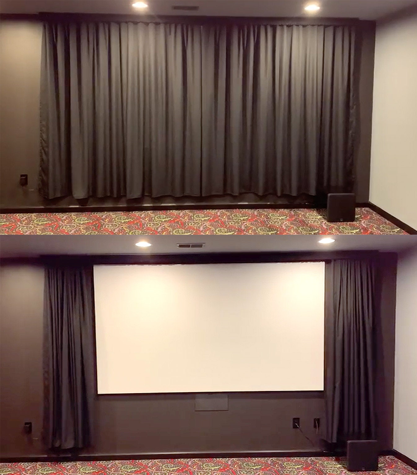 Motorized Home Theater Curtains/draperies + Top Treatment Customized