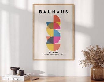 Bauhaus Poster ,Bauhaus Geometric Poster ,colorful Bauhaus Wall Art ,Mid Century Modern Bauhaus