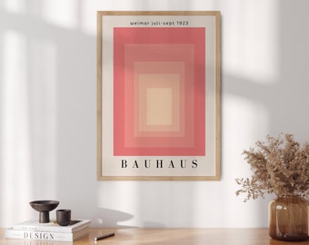 Squares Bauhaus Poster, Bauhaus Geometric Poster, Minimal Bauhaus Wall Art, Mid Century Modern