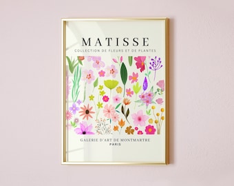 Matisse Flowers Poster, Flower Market Print, Matisse Botanical Exhibition Poster, Minimal Botanical