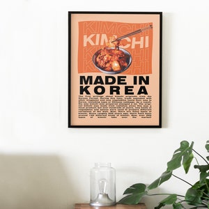 Kimchi Kitchen Poster, Food Print, modernes Küchendekor, koreanisches Essen, asiatisch, moderne Wandkunst, Japan, Kimchee Pinterest