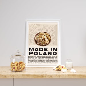 Pierogi Kitchen Poster, Food Print, Modern Kitchen Decor, Polish Food, Chef, Modern Wall Art, Russian Food, Digital Print, Eastern Europe