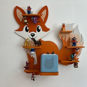 Tonie shelf FoxTonie, Fox shelf children&#39;s room, Handmade Tonie shelf, Tonie shelf painted,