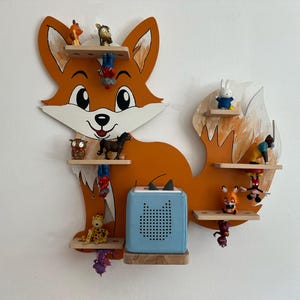 Tonie shelf FoxTonie, Fox shelf children&#39;s room, Handmade Tonie shelf, Tonie shelf painted