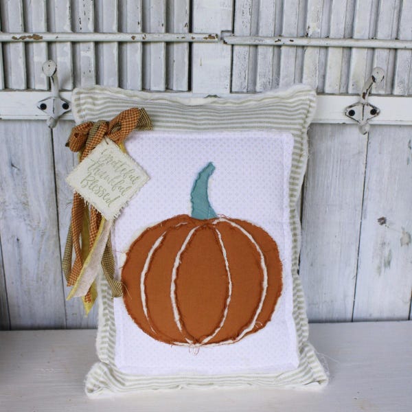 Coussin décoratif citrouille matelassé Farmhouse, décoration de Thanksgiving