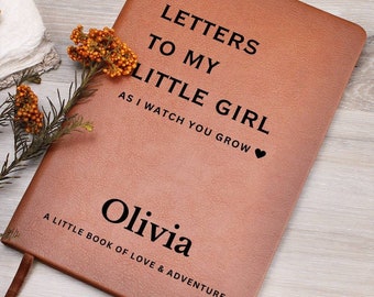 Letters To My Little Girl, Personalized Name Notebook Custom Pregnancy Journal Customized Baby Boy Shower Gift for New Mom & Dad Memory Book