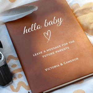 Personalized Baby Shower Advice Book, Hello Baby Journal, Custom Guest Book- Personalized Name Journal, Wishes for Baby, Advice for Parents