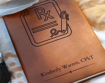 Personalized Pharmacy Tech Journal - Pharmacy Tech Gifts, Pharmacy Gifts, Pharmacy Month Week, Graduation Gift, Pharmacist Christmas, CPHT
