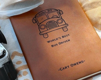 Diario personalizado del conductor del autobús escolar, regalo del conductor del autobús escolar de apreciación del conductor del autobús, regalos del conductor del autobús, conductor de autobús favorito nuevo conductor del autobús