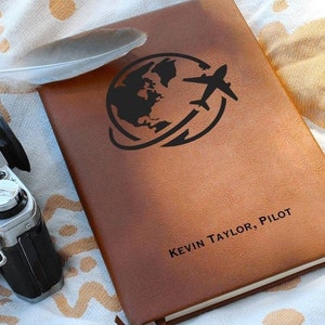 Personalisiertes Geschenk für Piloten, Flieger Geschenk, Abschlussgeschenk der Flugschule, Pilot Geschenke für Männer, erster Solo Flug, Luftfahrt, Pilot Journal