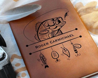 Personalized Fishing Fathers Day Journal - Gift for Dad, From Son, Gift for Father, Gift for Fathers Day, Fishing Gift, Personalized Gift