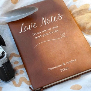 Love Notes Book - Personalized Couples Notebook - Custom First Anniversary Paper Gift for Husband Wife - Memory Book - 1 Year Anniversary