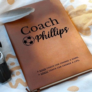 Personalized Soccer Coach Gift, Custom Soccer Coach Journal, Team Gift For Coach, Custom Coach Gifts, Coach Retirement Gifts