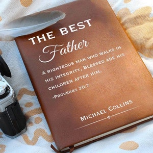 Christian Father&#39;s Day Journal - Personalized Fathers Day Gift, Personalized Father&#39;s Day Gift, Grandfather Gift, Gift For Dad, Personalized