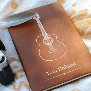 Personalized Guitar Lyric Journal, Custom Songwriters Notebook Musician Song Diary Lyrical Writer Journal Writing Music Notebook Songwriting