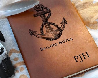 Personalized Sailing Gift Custom Journal Notebook, Captain Gift, Sailing Gift, Sailboat Gift, Christmas Gift, Birthday Gift, Dad Retirement