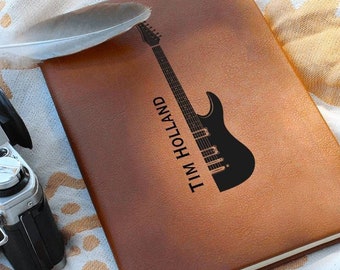 Personalized Guitar Lyric Journal, Custom Songwriters Notebook Musician Song Diary Lyrical Writer Journal Writing Music Notebook Songwriting