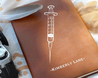 Gepersonaliseerde naald Journal - Bloedonderzoek, Bloedonderzoek geschenken, Geschenken voor Phlebotomist, Nurse Gift, Blood Lab, Nursing Medical Assistant Gift