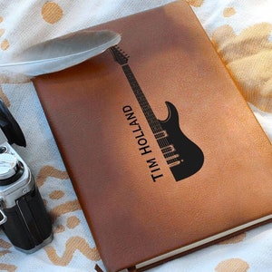 Personalized Guitar Lyric Journal, Custom Songwriters Notebook Musician Song Diary Lyrical Writer Journal Writing Music Notebook Songwriting