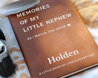 Memories Of My Nephew Personalized Journal - New Aunt Gift, Custom Journal,Sister In Law Gift,  Aunt Memory Book, Nephew Gift, Auntie Era