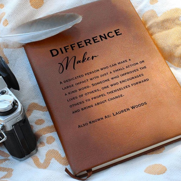 Difference Maker Journal - Mentor gift, coworker leaving gift, going away gift for coworker, farewell gift for coworker, goodbye gift